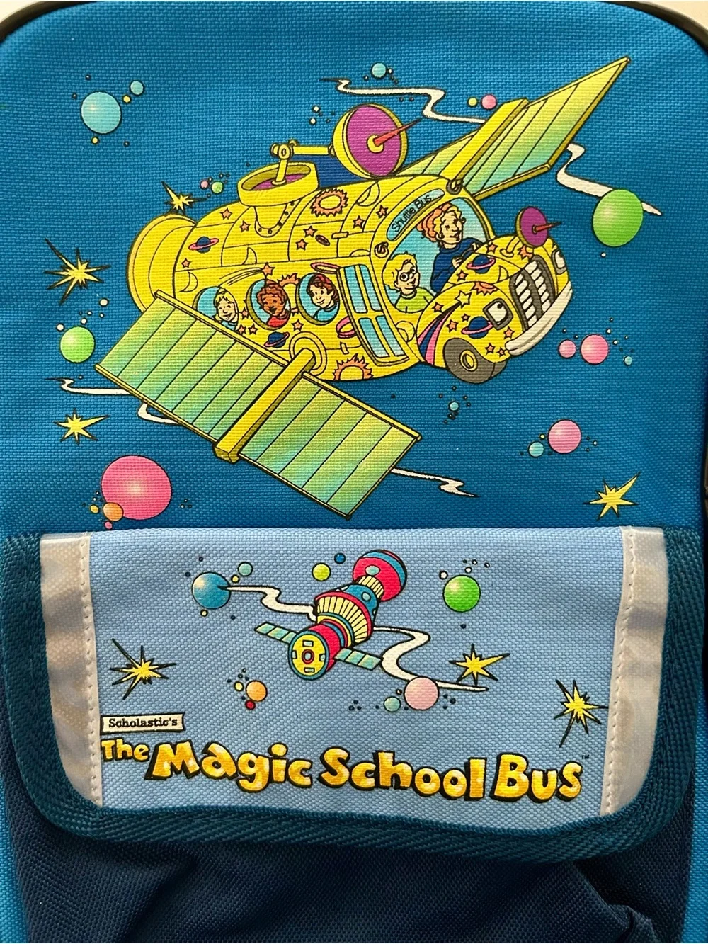 The Magic School Bus Backpack Scholastic Rare 1994 Vintage NEW No Tags Blue Kids